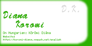 diana koromi business card